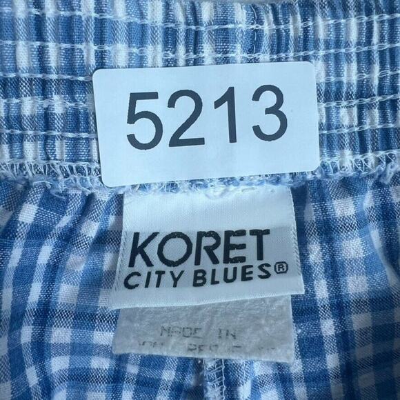 Koret City Blues Pants Womens 10 Blue Pull On Plaid Pockets Vintage - Picture 11 of 12